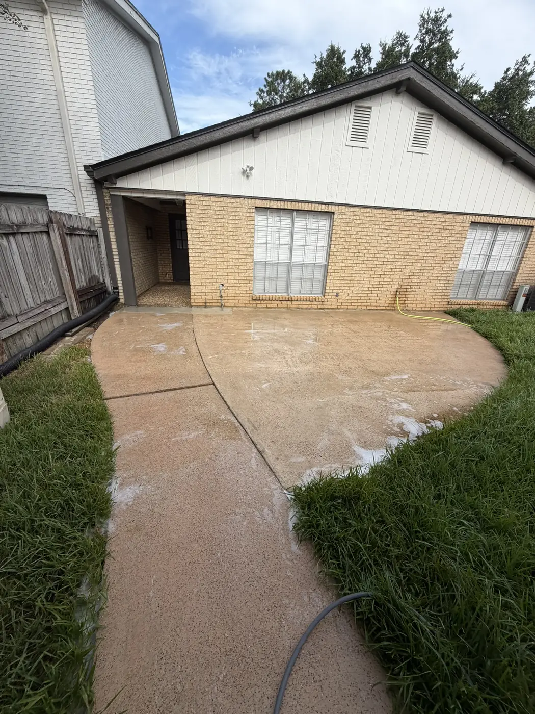 Clean concrete after pressure washing